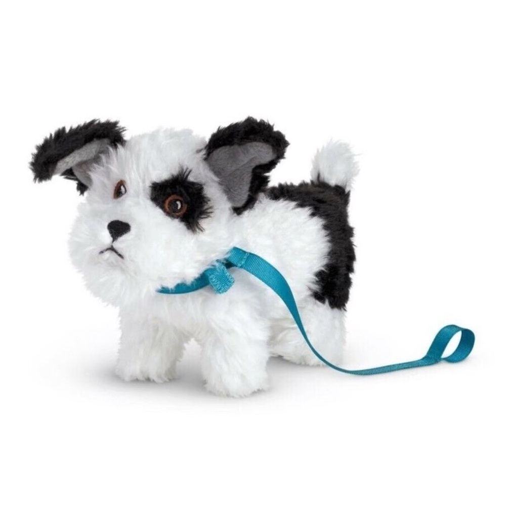 American Girl Melody's Dog Bo Plush Black White Puppy Blue Collar